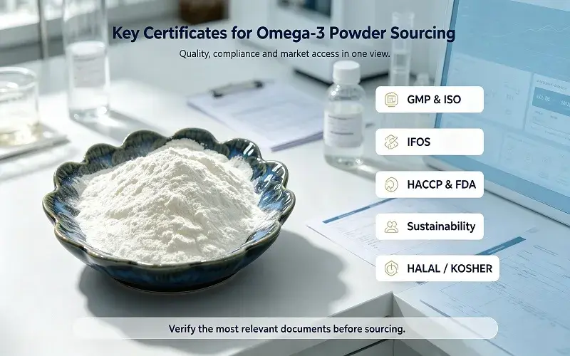 Key Certifications Buyers Should Require for Omega 3 Powder Key Certifications Buyers Should Require for Omega 3 Powder
