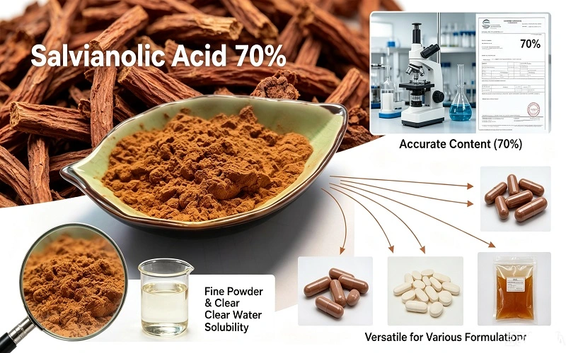 Salvianolic Acid B 70% Powder Advantages: Salvianolic Acid B 70% Powder Advantages: