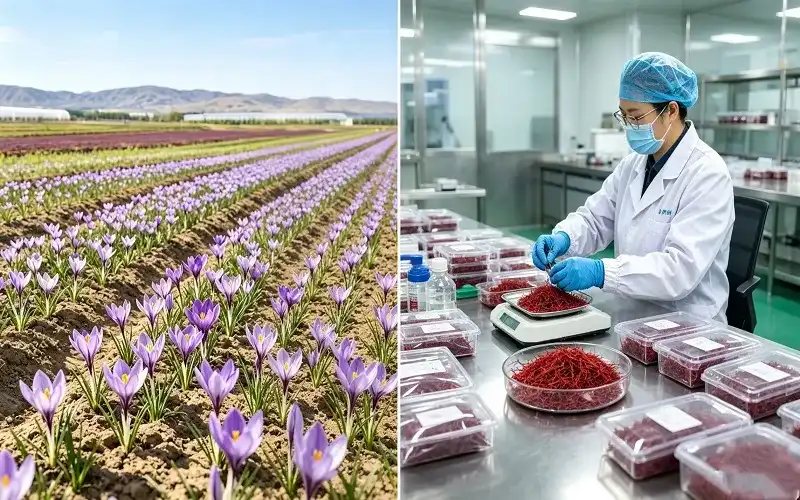 Our saffron selection production line in the factory