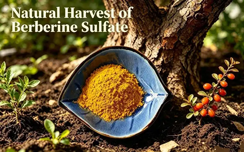 The display of the original bark of the Huangbai tree contains Berberine Sulfate Powder