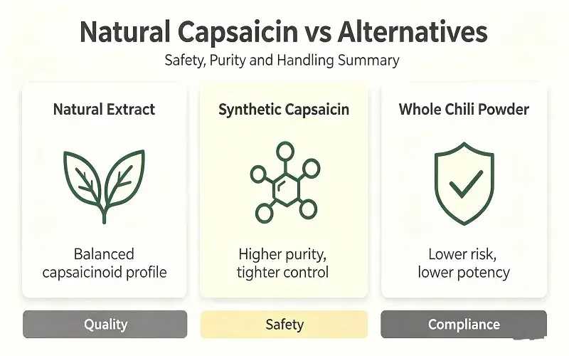Comparing Safety of Natural Capsaicin Powder with Alternatives Comparing Safety of Natural Capsaicin Powder with Alternatives