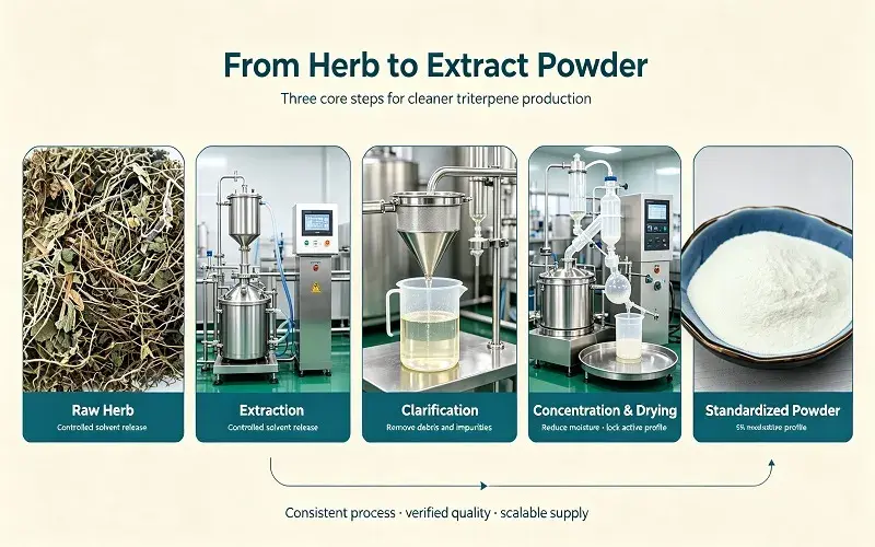 Total Triterpenes extraction workflow