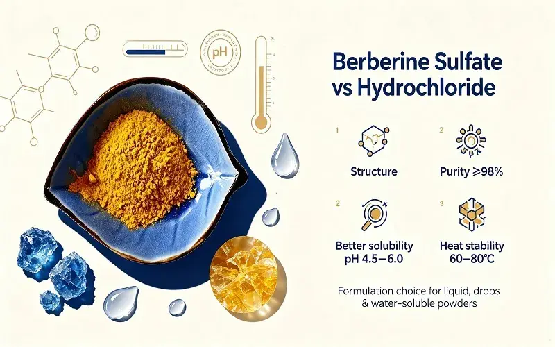 Chemical and Structural Differences Between Berberine Sulfate and Berberine Hydrochloride