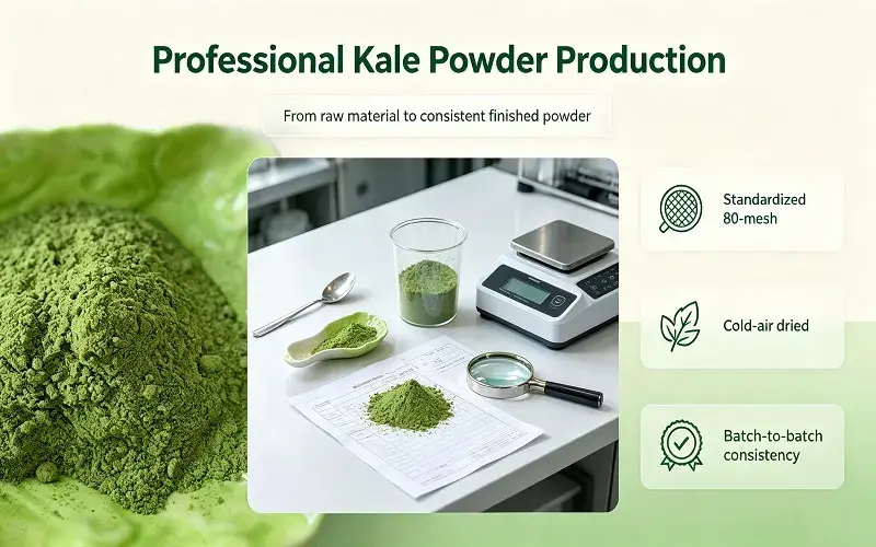Kale powder production quality control Kale powder production quality control